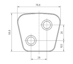PASTILLA CERAMICA EMBRAGUE 2 PERF DIAGONAL 3.8 MM DER-IZQ 77MM