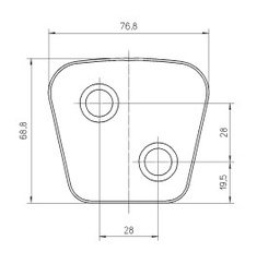 PASTILLA CERAMICA EMBRAGUE 2 PERF DIAGONAL 3.8 MM IZQ-DER 77MM
