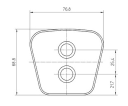 PASTILLA CERAMICA EMBRAGUE 2 PERF. DIAGONAL 3.8 MM IZQ-DER (copiar)