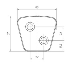 PASTILLA CERAMICA EMBRAGUE 2 PERF DIAGONAL 3.5 MM IZQ-DER 63MM