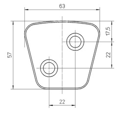 PASTILLA CERAMICA EMBRAGUE 2 PERF DIAGONAL 3.5 MM DER-IZQ 63MM