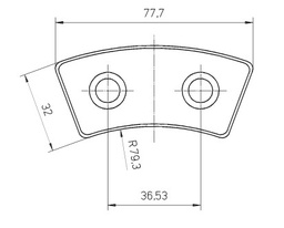 PASTILLA CERAMICA EMBRAGUE COMPETICIÓN BANANA 3.6 MM 77,7MM