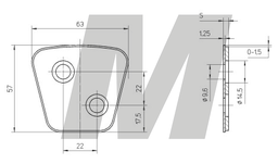 PASTILLA CERAMICA EMBRAGUE 2 PERF DIAGONAL 4.8 MM IZQ-DER 63MM
