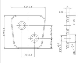 PASTILLA CERAMICA EMBRAGUE 2 PERF DIAGONAL 4.0 MM IZQ-DER 63MM