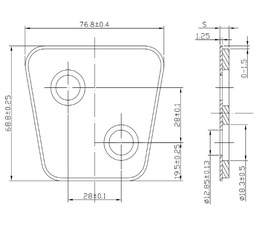 PASTILLA CERAMICA EMBRAGUE 2 PERF DIAGONAL 4.4 MM IZQ-DER 77MM