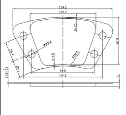PASTILLA CERAMICA EMBRAGUE  4.0 MM. 4 PERFORACIONES