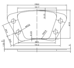 PASTILLA CERAMICA EMBRAGUE 4 PERF 4.8 MM