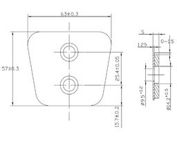 PASTILLA CERAMICA EMBRAGUE 2 PERF VERTICAL 3.2 MM 63MM