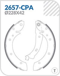 PATIN DE FRENO PEUGEOT PARTNER 1.4 97-03/ PARTNER 1.6 07-11/ PARTNER 1.9 97-07/ CITROEN BERLINGO 1.4 97-08/ BERLINGO 1.6 07-11/ BERLINGO 1.9 97-07 228X42MM